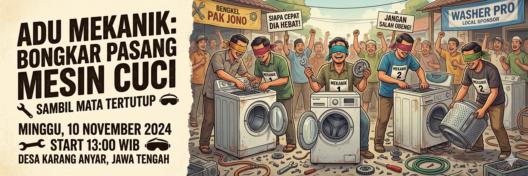 Turnamen "Adu Mekanik" Bongkar Pasang Mesin Cuci Sambil